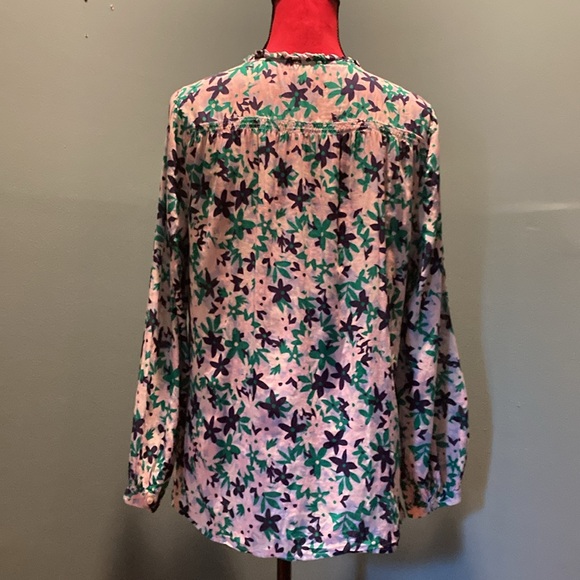 Talbots Blue and Green Cotton Top Size Medium - Picture 7 of 15